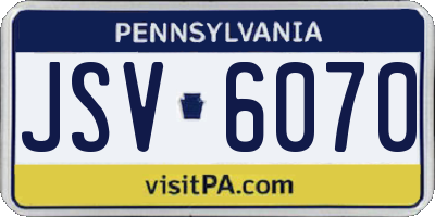 PA license plate JSV6070