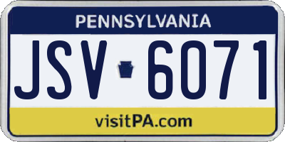 PA license plate JSV6071