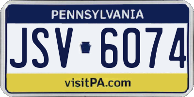 PA license plate JSV6074