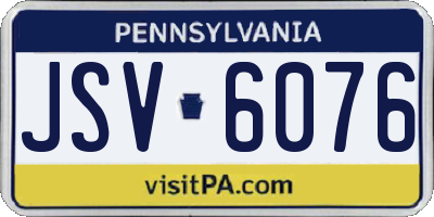 PA license plate JSV6076