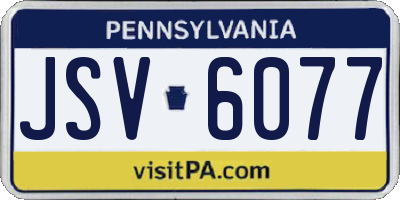 PA license plate JSV6077