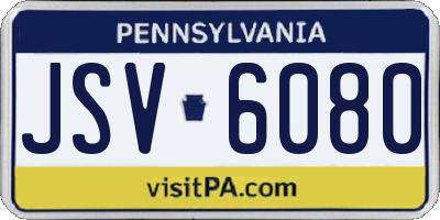 PA license plate JSV6080