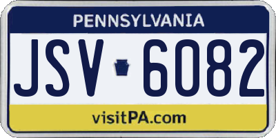 PA license plate JSV6082