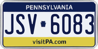 PA license plate JSV6083