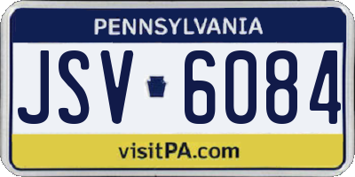 PA license plate JSV6084