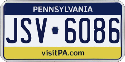 PA license plate JSV6086