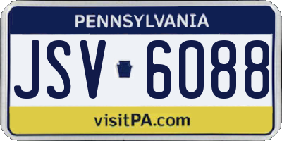 PA license plate JSV6088