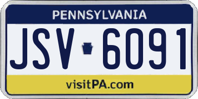 PA license plate JSV6091