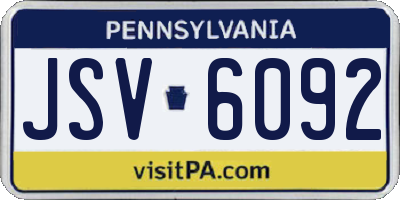 PA license plate JSV6092