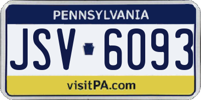 PA license plate JSV6093