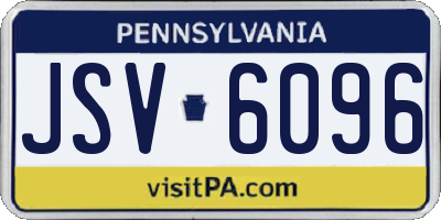PA license plate JSV6096