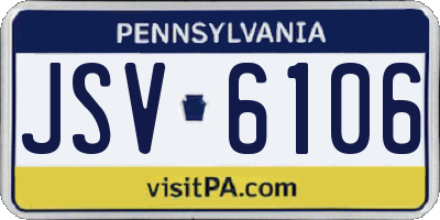 PA license plate JSV6106