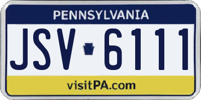 PA license plate JSV6111