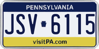 PA license plate JSV6115