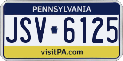 PA license plate JSV6125