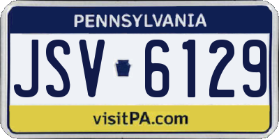 PA license plate JSV6129