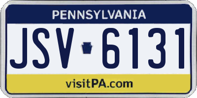 PA license plate JSV6131