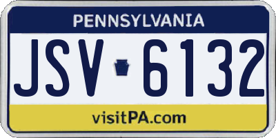 PA license plate JSV6132