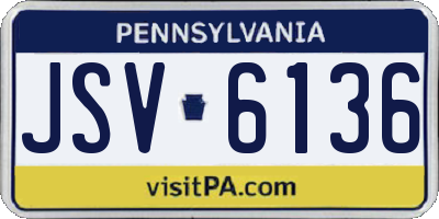 PA license plate JSV6136