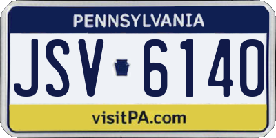 PA license plate JSV6140