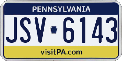 PA license plate JSV6143