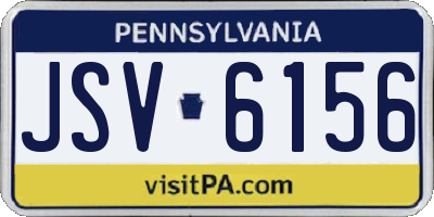 PA license plate JSV6156