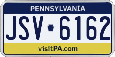 PA license plate JSV6162
