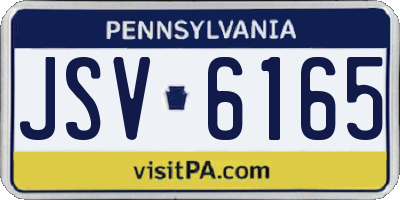 PA license plate JSV6165