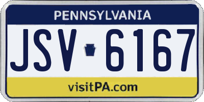 PA license plate JSV6167