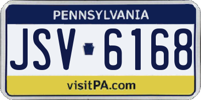PA license plate JSV6168