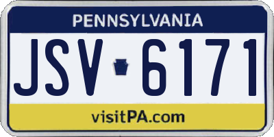 PA license plate JSV6171