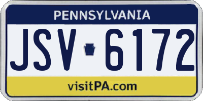 PA license plate JSV6172