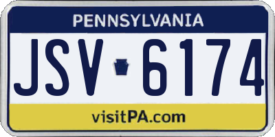 PA license plate JSV6174
