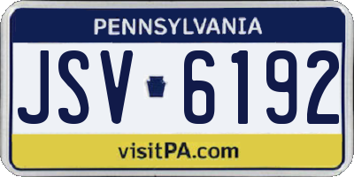 PA license plate JSV6192