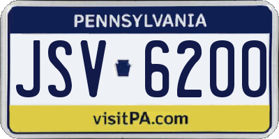 PA license plate JSV6200