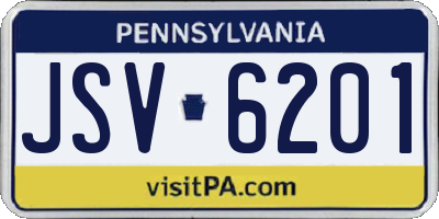 PA license plate JSV6201