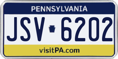 PA license plate JSV6202
