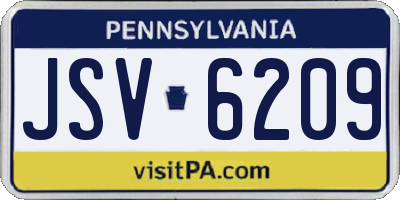 PA license plate JSV6209