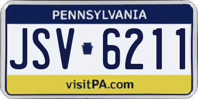 PA license plate JSV6211