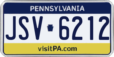 PA license plate JSV6212