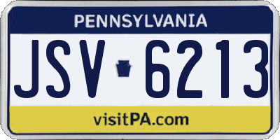 PA license plate JSV6213