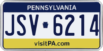 PA license plate JSV6214
