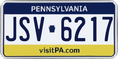 PA license plate JSV6217