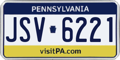 PA license plate JSV6221