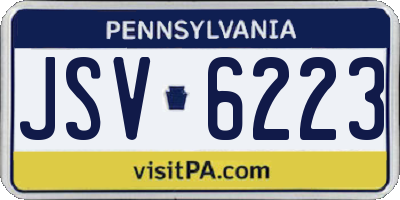 PA license plate JSV6223