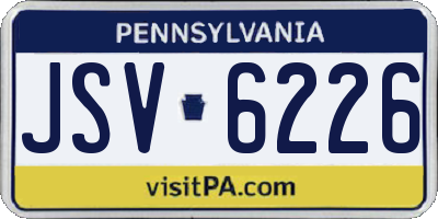 PA license plate JSV6226