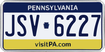 PA license plate JSV6227