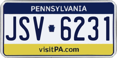 PA license plate JSV6231