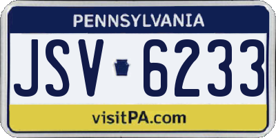 PA license plate JSV6233