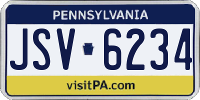 PA license plate JSV6234